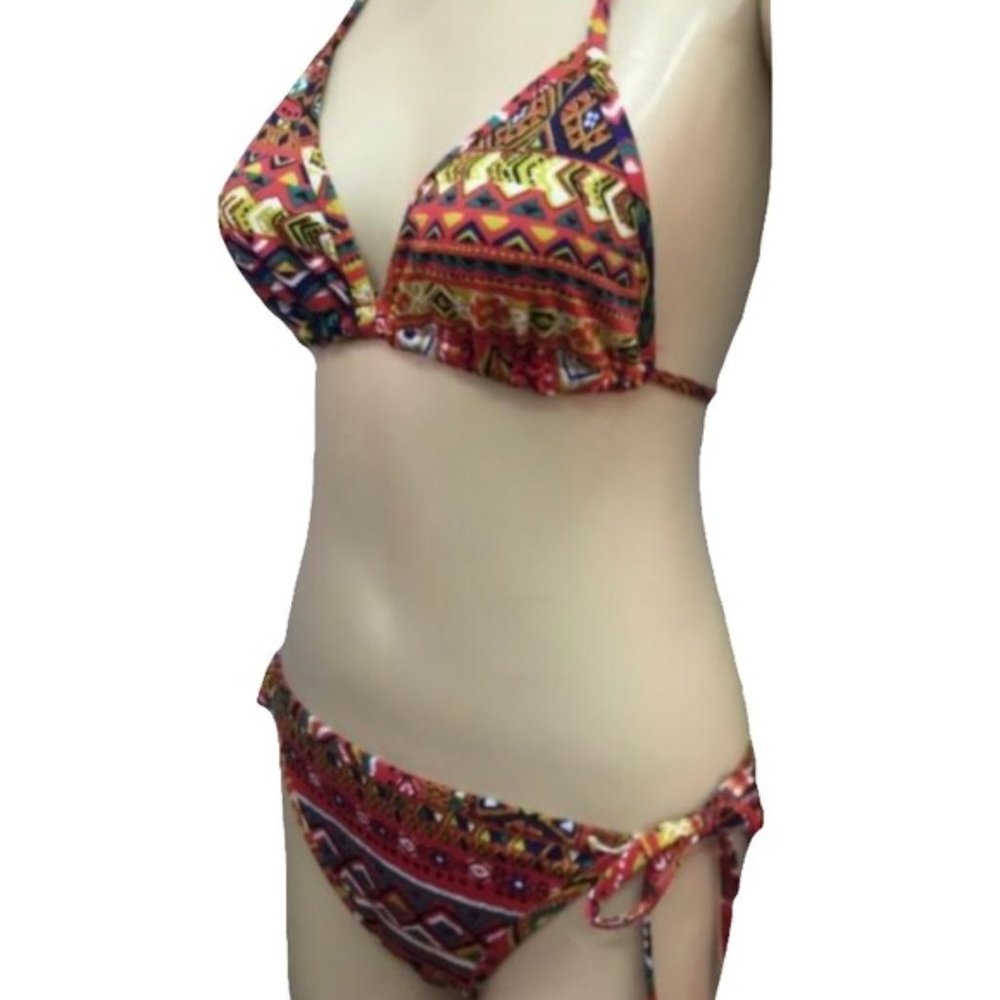 Chuns Orange Tribal Boho Print 2 Piece Bikini